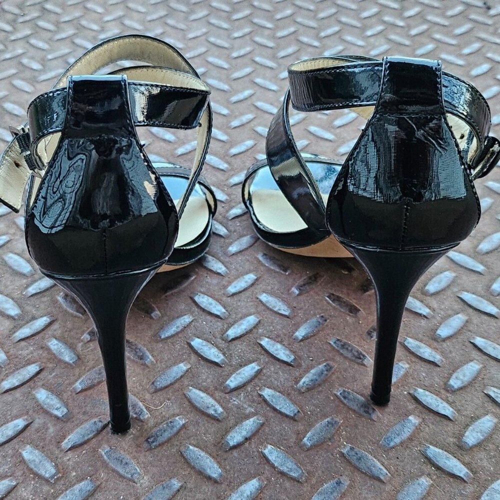 Charles David Women Heel Black Patent Leather Upper Sandal Strappy Shoes Size 7 - Picture 6 of 11